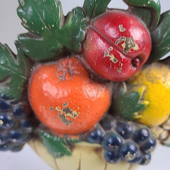 Vintage Cast Iron Handled Fruit Basket Door Stop - Original Paint - Picture 5 of 6